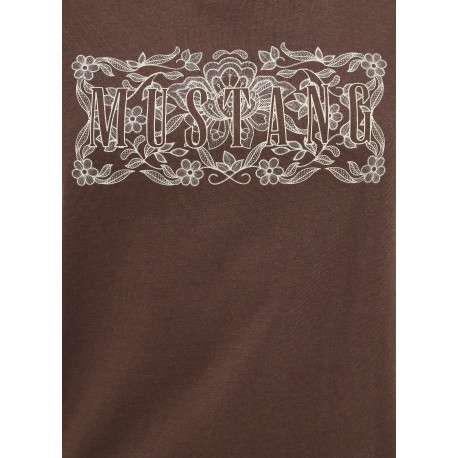 T-shirt Alma en coton marron à coupe droite pourvu d'un col rond - Image 2