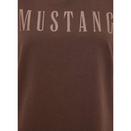 T-shirt Alma en coton marron à coupe droite pourvu d'un col rond - Image 2