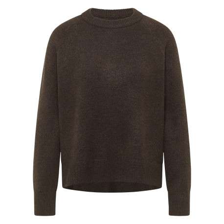 Pull Kimberley marron à coupe droite pourvu de manches longues
