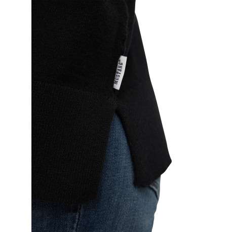 Pull Marianna noir pourvu d'une coupe droite et de manches longues - Image 4