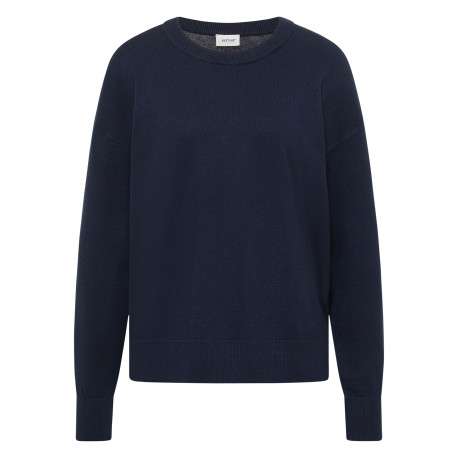 Pull Marianna marine à coupe droite pourvu de manches longues