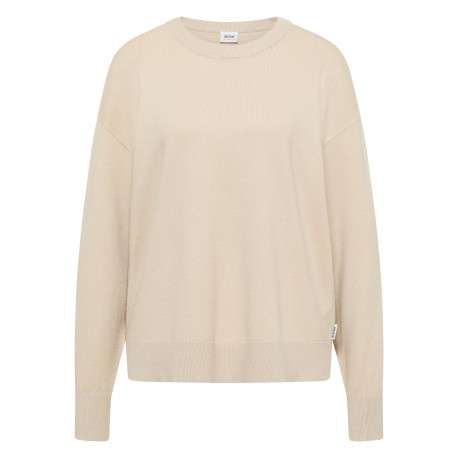 Pull Marianna beige à coupe droite pourvu de manches longues