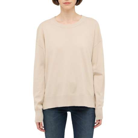 Pull Marianna beige à coupe droite pourvu de manches longues - Image 2