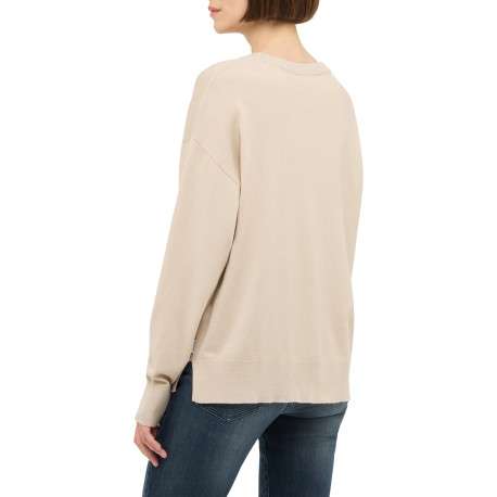 Pull Marianna beige à coupe droite pourvu de manches longues - Image 3