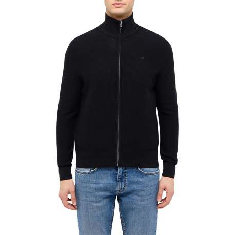Gilet en coton noir pourvu d'une coupe droite et d'un col montant - Image 3