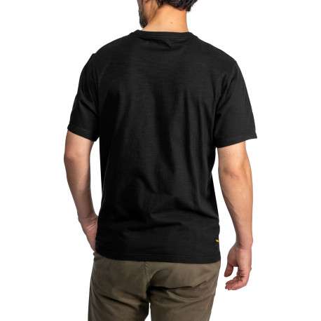 T-shirt en coton noir avec un grand imprimé graphique vintage à coupe droite - Image 2