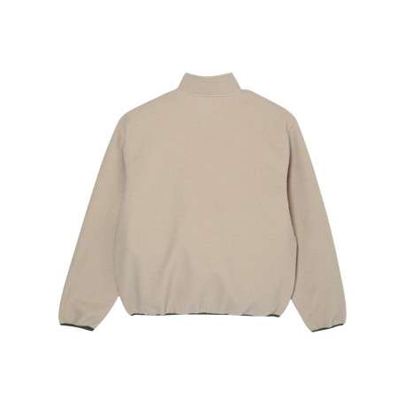 Sweat beige pourvu d'une coupe ample et d'un col camionneur à zip - Image 2