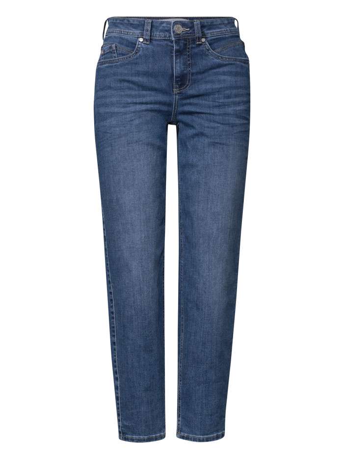 Jean en coton mélangé bleu...