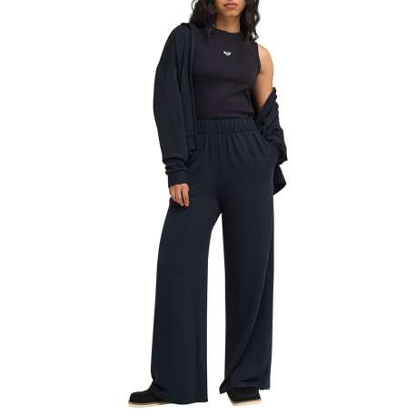 Pantalon jogging bleu marine coupe bootcut pourvu d'une taille élastiquée - Image 2