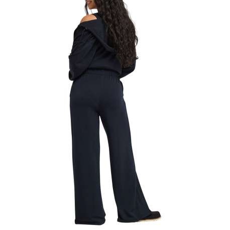 Pantalon jogging bleu marine coupe bootcut pourvu d'une taille élastiquée - Image 3