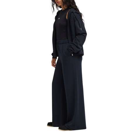 Pantalon jogging bleu marine coupe bootcut pourvu d'une taille élastiquée - Image 5