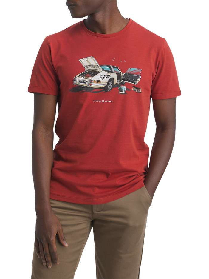 T-shirt en coton brique...