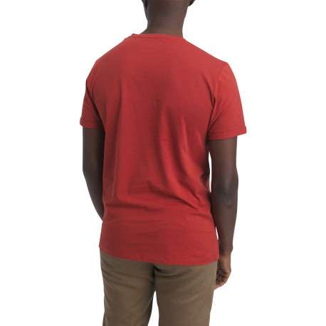 T-shirt en coton brique pourvu d'une coupe droite et d'un col rond - Image 2
