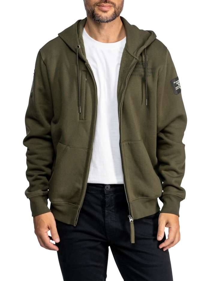 Sweat zippé en coton...