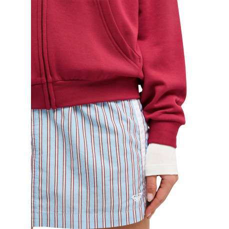 Sweat zippé framboise à coupe droite pourvu d'un col à capuche - Image 5