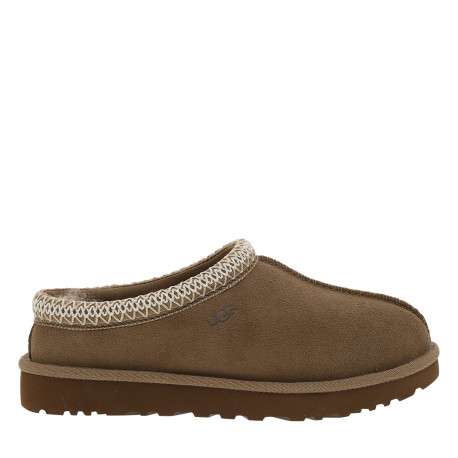 Mules W Tasman Ii en cuir nubuck taupe à talon plat surpiqûres bicolores