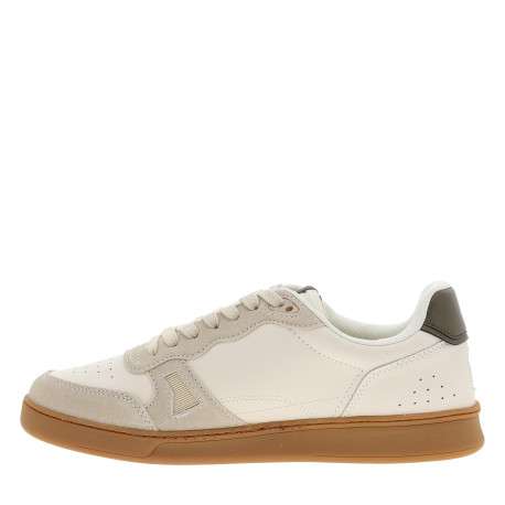 Tennis Commute 1 en cuir beige pourvues du logo et d'empiècements bimatières - Image 3