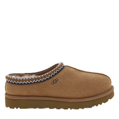 Mules W Tasman Ii en cuir nubuck beige à talon plat et surpiqûres bicolores