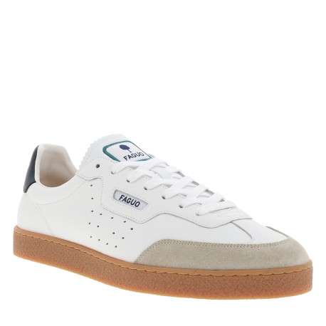Tennis Lumbo blanches en cuir à talon plat et languette crantée - Image 2
