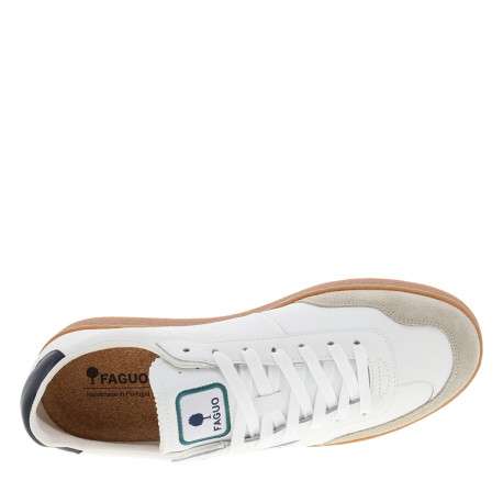 Tennis Lumbo blanches en cuir à talon plat et languette crantée - Image 5