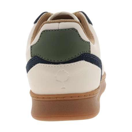 Tennis Hazel en cuir blanc avec des empiècements verts et bleus à talon plat - Image 4