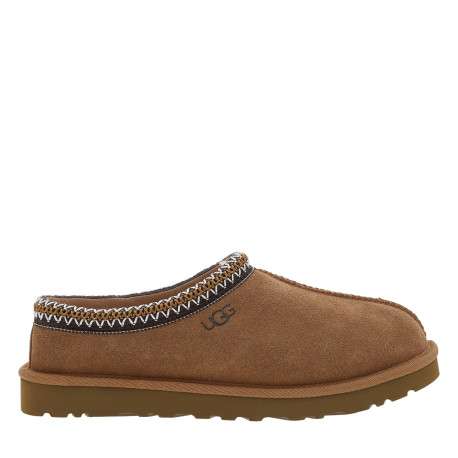 Mules M Tasman Ii en cuir nubuck camel à talon plat et surpiqûres bicolores