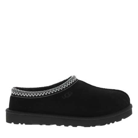 Mules M Tasman Ii en cuir suédé noires à talon plat et surpiqûres bicolores
