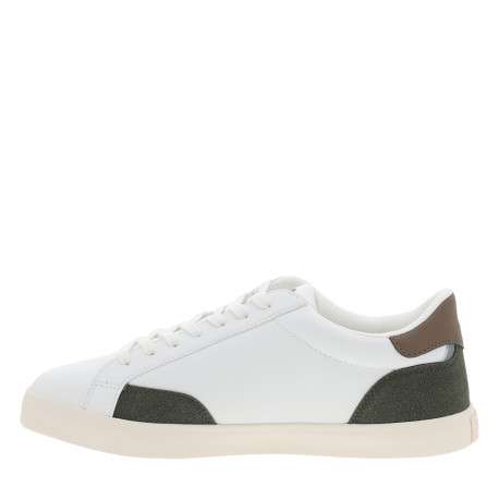 Tennis Juniper blanches ornées d'empiècements suédés vert à talon plat - Image 3