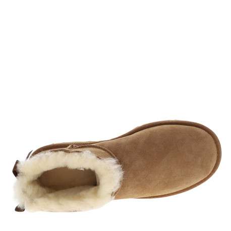 Boots Ultra Mini Bailey Bow en cuir suédé sable à talon plat ornées d'un nœud - Image 5