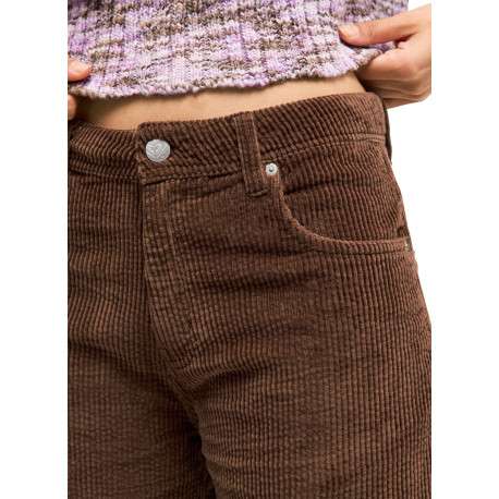 Pantalon chino marron pourvu d'une coupe ample et de poches plaquées - Image 3