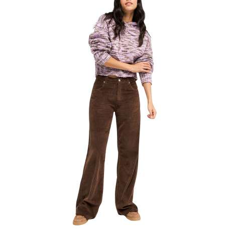 Pantalon chino marron pourvu d'une coupe ample et de poches plaquées - Image 6