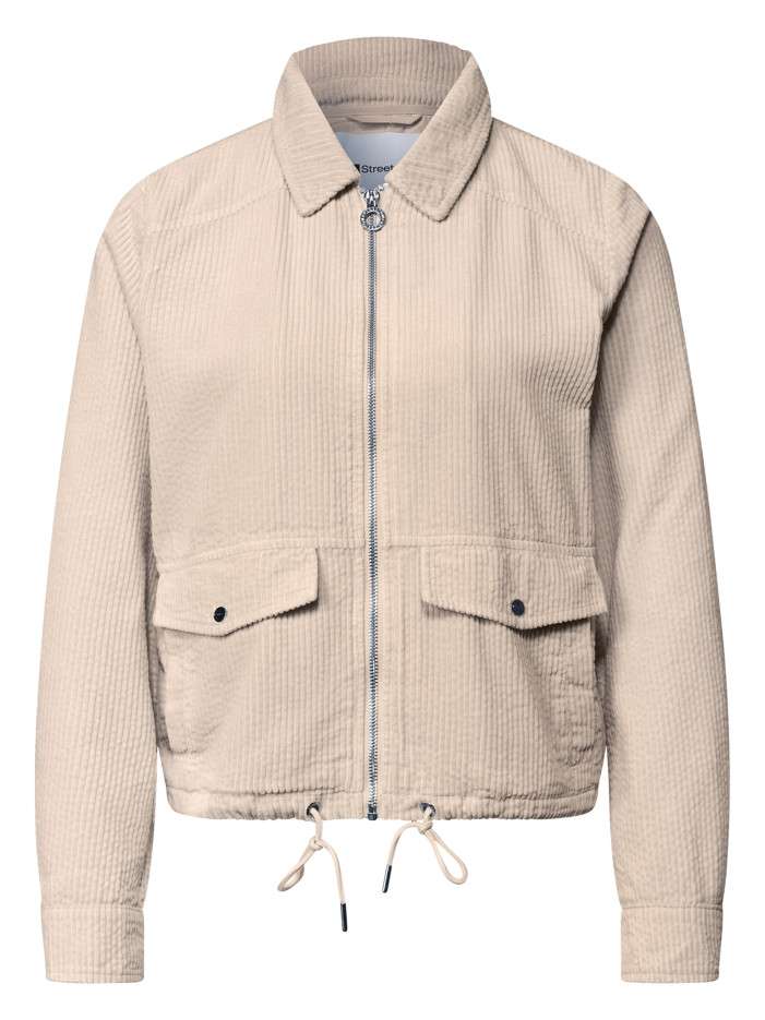 Blouson en coton beige à...