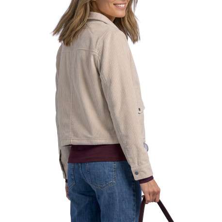 Blouson en coton beige à coupe droite pourvu d'un col à revers - Image 4