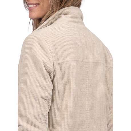Blouson en coton beige à coupe droite pourvu d'un col à revers - Image 5