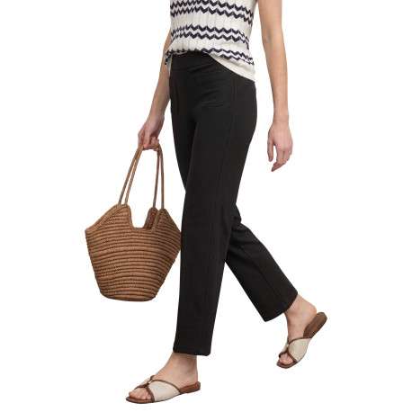 Pantalon noir pourvu d'une coupe ample et d'une taille élastiquée - Image 3
