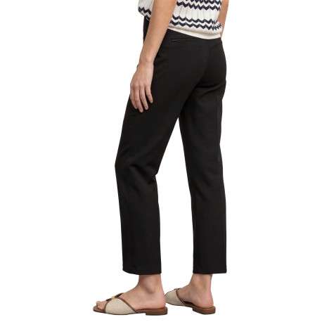 Pantalon noir pourvu d'une coupe ample et d'une taille élastiquée - Image 4