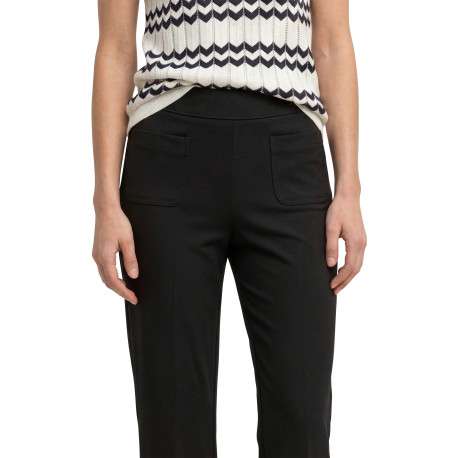 Pantalon noir pourvu d'une coupe ample et d'une taille élastiquée - Image 5