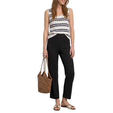 Pantalon noir pourvu d'une coupe ample et d'une taille élastiquée - Image 6