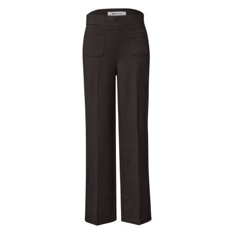 Pantalon brun pourvu d'une coupe ample et d'une taille élastiquée