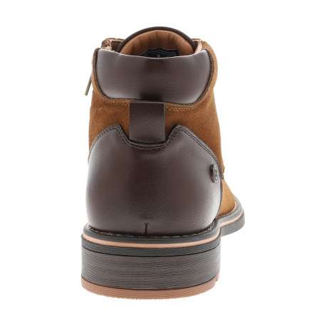 Boots camel à talon décroché bas pourvues d'un zip et des lacets ronds - Image 4