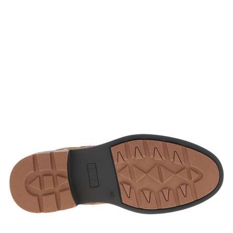 Boots camel à talon décroché bas pourvues d'un zip et des lacets ronds - Image 6