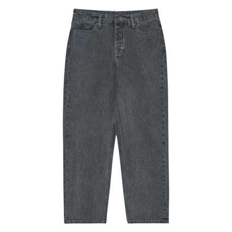 Jean en coton gris à coupe droite pourvu de poches classiques