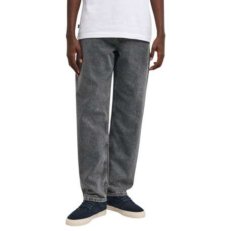 Jean en coton gris à coupe droite pourvu de poches classiques - Image 5