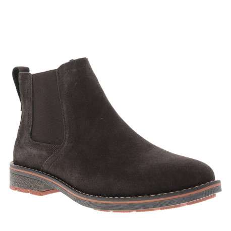 Boots en cuir marron à talon décroché bas pourvues d'un soufflets élastiqués - Image 2