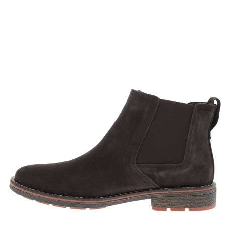 Boots en cuir marron à talon décroché bas pourvues d'un soufflets élastiqués - Image 3