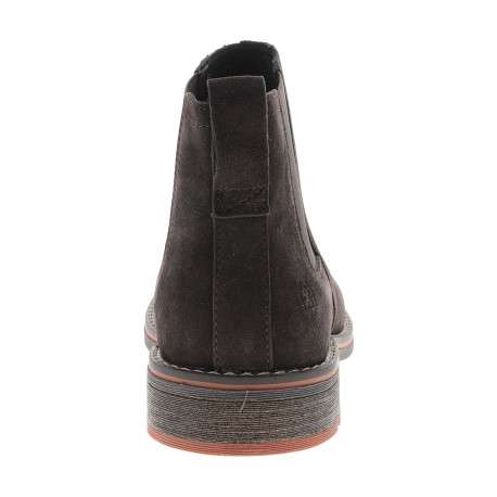 Boots en cuir marron à talon décroché bas pourvues d'un soufflets élastiqués - Image 4
