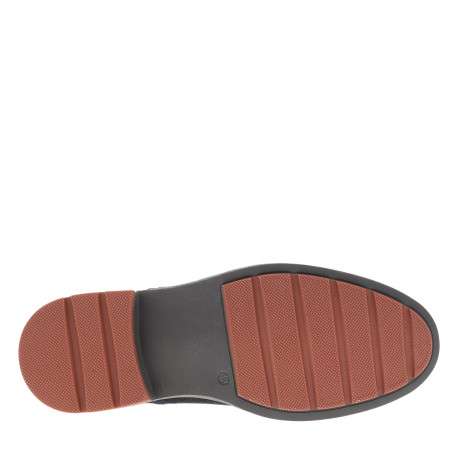 Boots en cuir bleu marine à talon décroché bas munies d'un soufflets élastiqués - Image 6