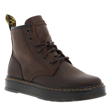 Bottines en cuir marron à talon plat avec des lacets ronds tressés - Image 2
