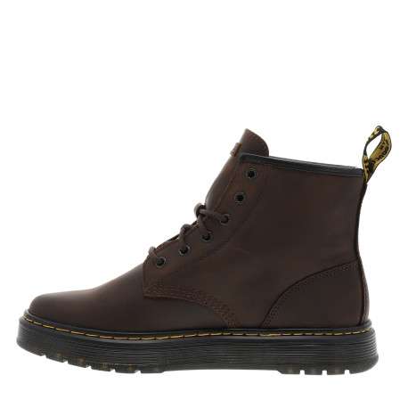 Bottines en cuir marron à talon plat avec des lacets ronds tressés - Image 3