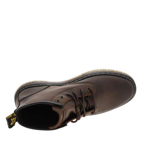 Bottines en cuir marron à talon plat avec des lacets ronds tressés - Image 5